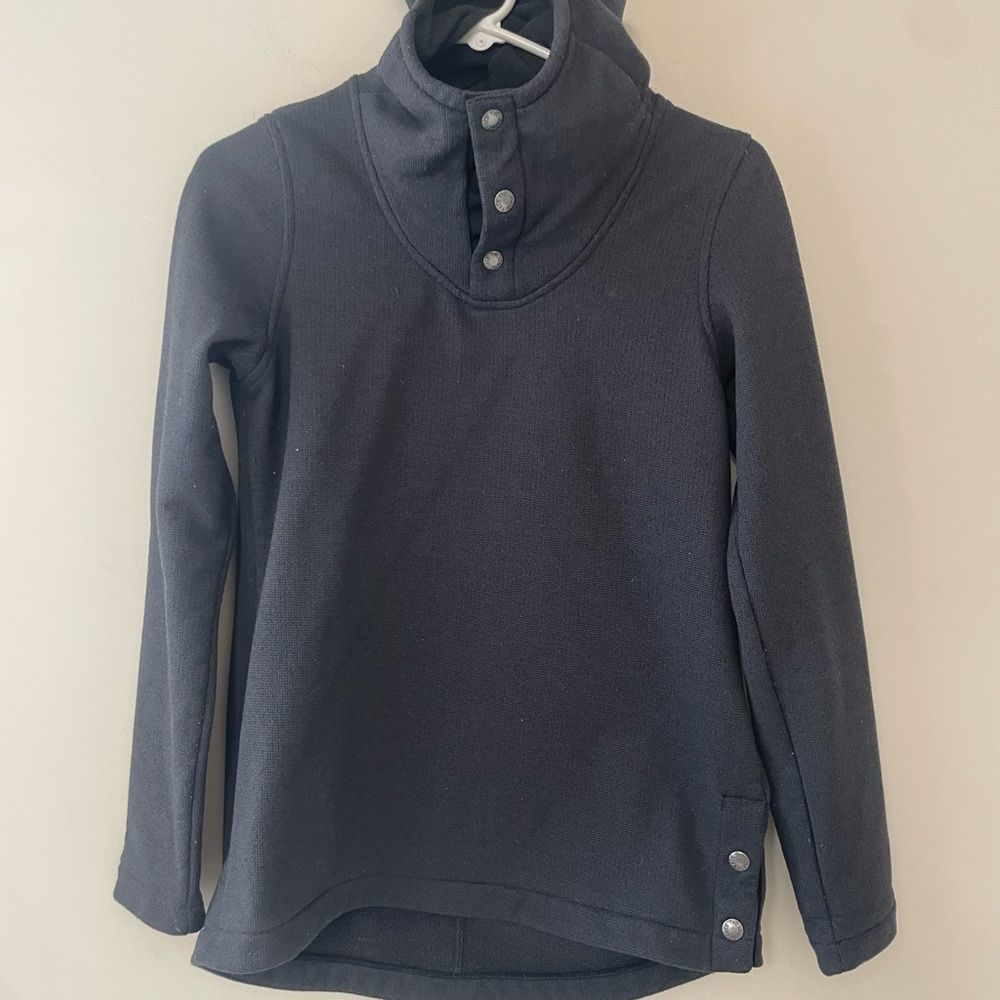 North face black button neck hoodie XS